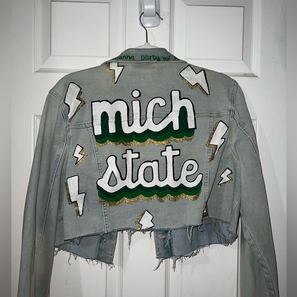 MSU hand painted jean jacket